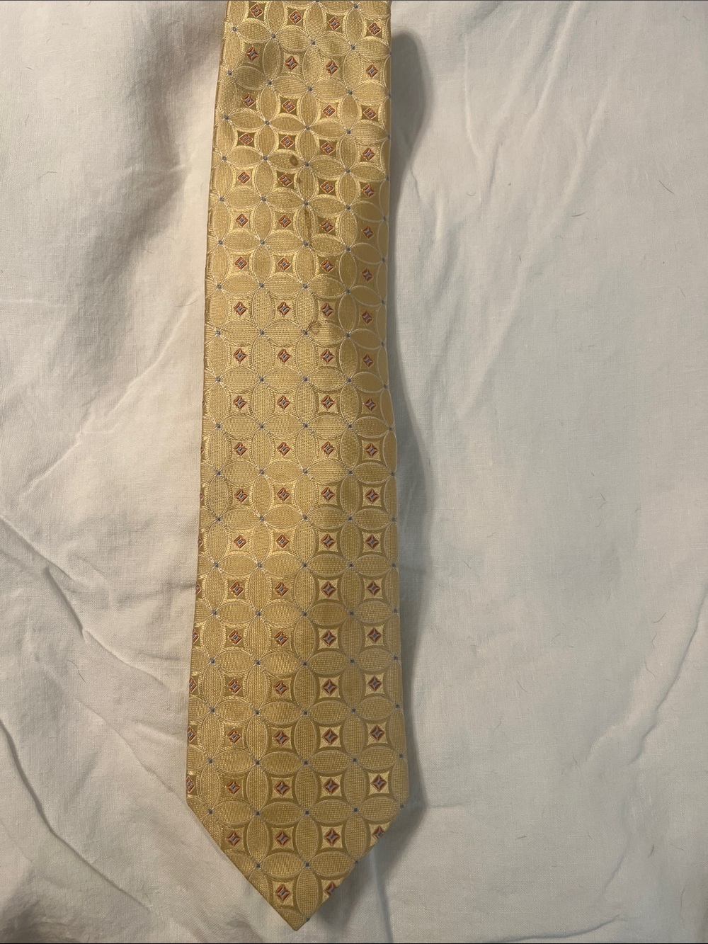 Nordstrom Gold Geometric Silk Tie with Subtle Accent